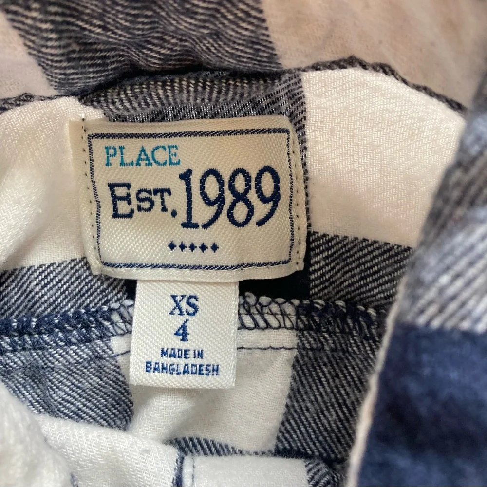 The Children’s Place Flannel Plaid Button Down Long Sleeve Shirt Boys Xtra Small